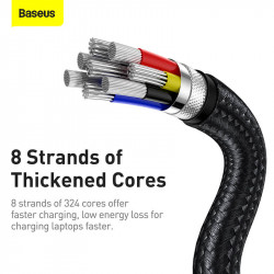 Кабель BASEUS Type-C to Type-C Cafule Series Metal Data Cable |1m, 5A, 100W, PD| (CATJK-C02)