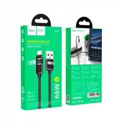 Кабель Hoco Type-C Line charging data cable with display U137 |1.2m, 5A/66W|