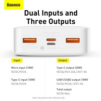 УМБ BASEUS Bipow Digital Display Power bank Overseas 20000mAh |2USB/1Type-C, PD/QC, 20W, 3A| (PPBD050302)