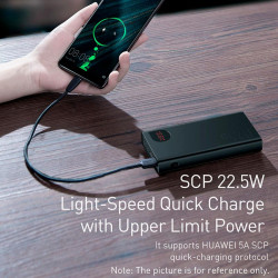 УМБ BASEUS Adaman Metal Digital Display Overseas 20000mAh |2USB/Type-C/Lightning, 22.5W/5A, PD/QC| (PPAD070101)