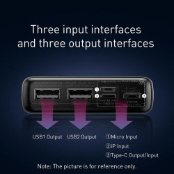 УМБ BASEUS Adaman Metal Digital Display Overseas 20000mAh |2USB/Type-C/Lightning, 22.5W/5A, PD/QC| (PPAD070101)