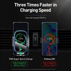 Тримач BASEUS Auto Lock Light Electric Holder with Wireless Charger |15W| (WXHW03-01)