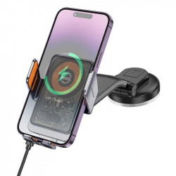 Тримач Hoco Transparent Discovery Edition wireless fast charging Car holder (center console) HW8 |15W|