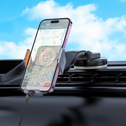 Тримач Hoco Transparent Discovery Edition wireless fast charging Car holder (center console) HW8 |15W|