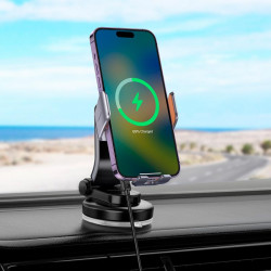 Тримач Hoco Transparent Discovery Edition wireless fast charging Car holder (center console) HW8 |15W|