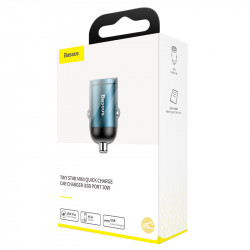 Адаптер автомобільний BASEUS Tiny Star Mini Quick Charge |1USB, QC3.0, 30W| (VCHX-A04)