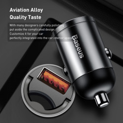 Адаптер автомобільний BASEUS Tiny Star Mini Quick Charge |1USB, QC3.0, 30W| (VCHX-A04)