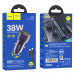 Адаптер автомобільний Hoco Type-C to Lightnig Cable Spacious Car charger set Z52 |1USB/1Type-C, 38W/3A, PD/QC|