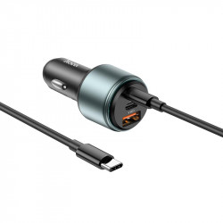 Адаптер автомобільний Hoco Type-C to Type-C cable Galloper NZ9 |1USB/2Type, 95W/3A, PD/QC|