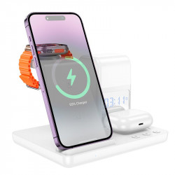 Зарядка Qi HOCO Crown 3-in-1 night light wireless fast charger with clock cq9 |15W|