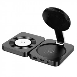 Зарядка Qi HOCO Ingenious 3-in-1 folding magnetic wireless charger CQ11 |15W|