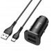 Адаптер автомобільний Hoco Type-C Cable Wise road dual port Car charger set NZ4 |2USB, 4.8A|