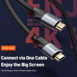 Кабель Baseus HDMI Enjoyment Series 4khd Male To 4khd Male |2m, 4K| (CAKSX-C0G)
