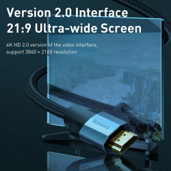 Кабель Baseus HDMI Enjoyment Series 4khd Male To 4khd Male |2m, 4K| (CAKSX-C0G)