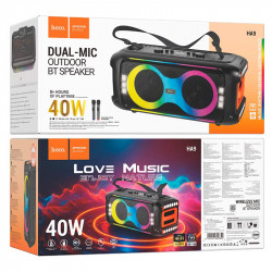 Акустика-караоке HOCO Kayman dual-mic outdoor BT speaker HA9 |BT5.4, 40W, TWS/USB/TF, 8h|