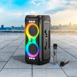 Акустика-караоке HOCO Kayman dual-mic outdoor BT speaker HA9 |BT5.4, 40W, TWS/USB/TF, 8h|
