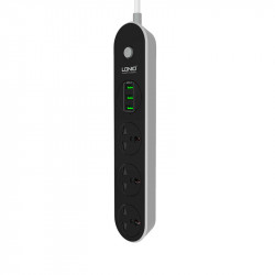 Подовжувач мережевий Ldnio SC3301 |2500W, 1.6m EU plug, 3USB, 3 Sockets 3.1A|