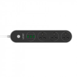 Подовжувач мережевий Ldnio SC3301 |2500W, 1.6m EU plug, 3USB, 3 Sockets 3.1A|