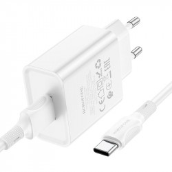 Адаптер мережевий BOROFONE Type-C Cable Aspirer single port charger set BA74A |1USB, 2.1A|