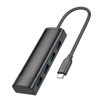 Перехідник Hoco Easy safety 4-in-1 Adapter HB41 |Type-C to USB3.0x4||L=0.2M|