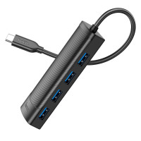 Перехідник Hoco Easy safety 4-in-1 Adapter HB41 |Type-C to USB3.0x4||L=0.2M|