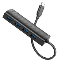 Перехідник Hoco Easy safety 4-in-1 Adapter HB41 |Type-C to USB3.0x4||L=0.2M|
