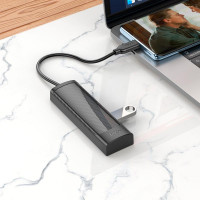 Перехідник Hoco Easy safety 4-in-1 Adapter HB41 |Type-C to USB3.0x4||L=0.2M|