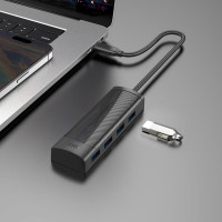 Перехідник Hoco Easy safety 4-in-1 Adapter HB41 |Type-C to USB3.0x4||L=0.2M|