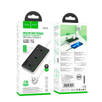 Подовжувач мережевий HOCO Storm 3-position socket AC7A |3USB/1Type-C, 3.4A/17W|