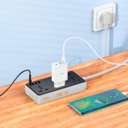 Подовжувач мережевий HOCO Storm 3-position socket AC7A |3USB/1Type-C, 3.4A/17W|