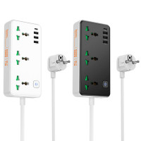 Подовжувач мережевий HOCO Storm 3-position socket AC7A |3USB/1Type-C, 3.4A/17W|