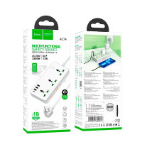 Подовжувач мережевий HOCO Storm 3-position socket AC7A |3USB/1Type-C, 3.4A/17W|