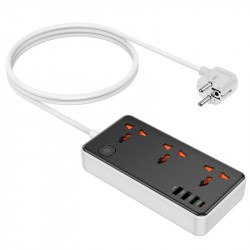 Подовжувач мережевий HOCO Storm 3-position socket AC8A |3USB/1Type-C, PD/QC, 3A/30W|