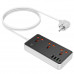 Подовжувач мережевий HOCO Storm 3-position socket AC8A |3USB/1Type-C, PD/QC, 3A/30W|