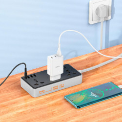 Подовжувач мережевий HOCO Storm 3-position socket AC8A |3USB/1Type-C, PD/QC, 3A/30W|