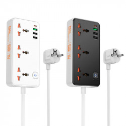 Подовжувач мережевий HOCO Storm 3-position socket AC8A |3USB/1Type-C, PD/QC, 3A/30W|