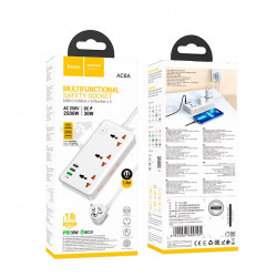 Подовжувач мережевий HOCO Storm 3-position socket AC8A |3USB/1Type-C, PD/QC, 3A/30W|
