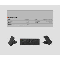 Клавіатура Meetion Foldable Keyboard MT-BTK001 |BT, 150 day standbuy, Type-C Charging|