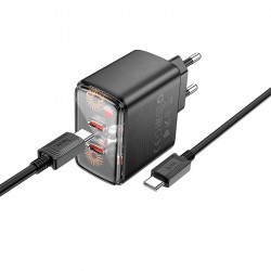 Адаптер мережевий Hoco Smart charger Type-C to Type-C Cable set CS43A |2Type-C, 45W/3A, PD/QC|