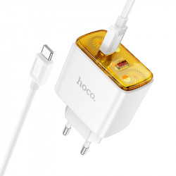 Адаптер мережевий Hoco Smart charger Type-C to Type-C Cable set CS43A |2Type-C, 45W/3A, PD/QC|