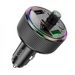 Адаптер автомобільний Hoco Guerrero car BT FM transmitter E82 |BT5.3, 2USB/1Type-C, 30W/3A, PD/QC|