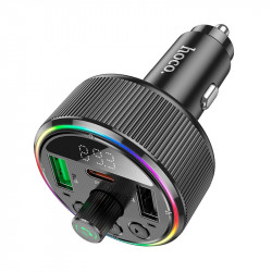 Адаптер автомобільний Hoco Guerrero car BT FM transmitter E82 |BT5.3, 2USB/1Type-C, 30W/3A, PD/QC|