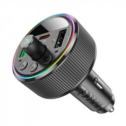 Адаптер автомобільний Hoco Guerrero car BT FM transmitter E82 |BT5.3, 2USB/1Type-C, 30W/3A, PD/QC|