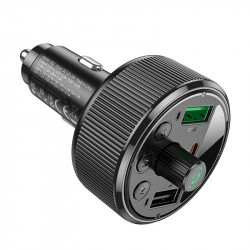 Адаптер автомобільний Hoco Guerrero car BT FM transmitter E82 |BT5.3, 2USB/1Type-C, 30W/3A, PD/QC|