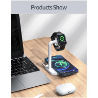 Зарядка Qi 2in1 wireless charger JYD-WC109 |15W Max, Phone/Apple-Android Watch Compatible| (Not included Watch charger)
