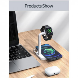 Зарядка Qi 2in1 wireless charger JYD-WC109 |15W Max, Phone/Apple-Android Watch Compatible| (Not included Watch charger)