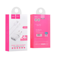 Адаптер мережевий Hoco Lightning cable C12 |2USB, 2.4А|