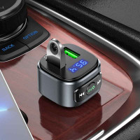 Адаптер автомобільний HOCO Fighter BT FM transmitter E67 |BT5.0, 2USB, U Disk, 3A, QC|