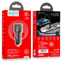 Адаптер автомобільний Hoco Clear way dual port PD Car charger NZ3 |2Type-C, 40W/3A, PD/QC|