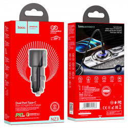Адаптер автомобільний Hoco Clear way dual port PD Car charger NZ3 |2Type-C, 40W/3A, PD/QC|